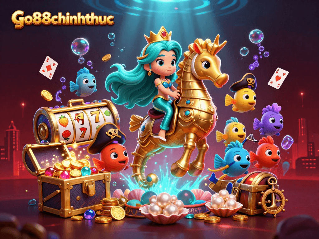 Engage with go88chinhthuc's vibrant casino adventure featuring mermaids, treasure, and games!