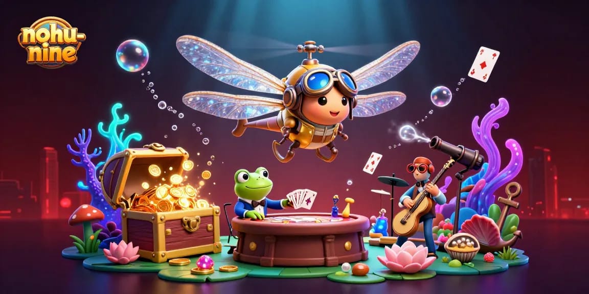 Experience thrilling gameplay with nohu-nine, featuring a vibrant 3D casino scene and lively characters.