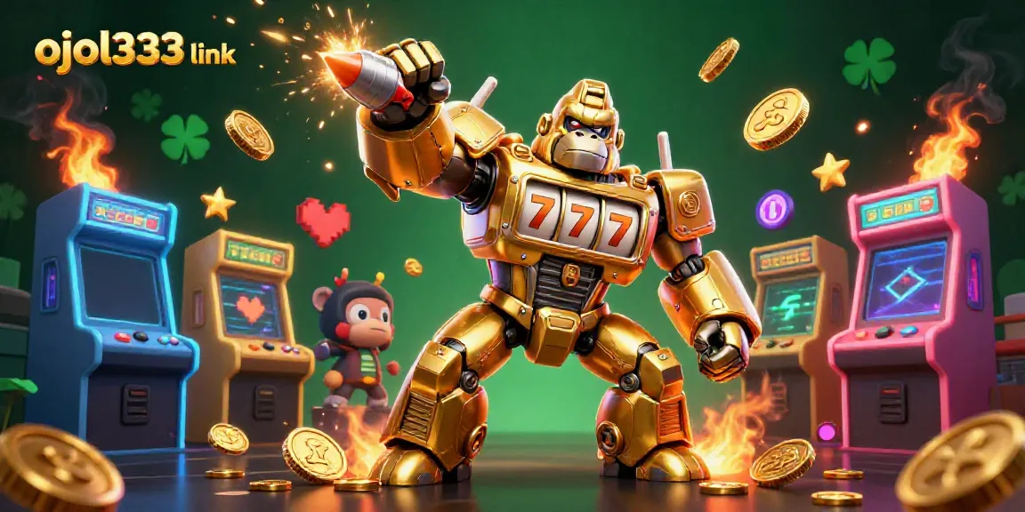 Engage with your gambling success on the ojol333 link through a colorful casino-themed 3D illustration