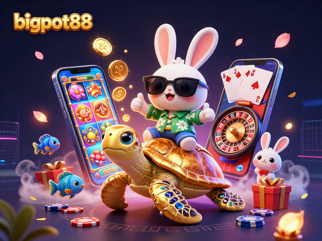 Raih keberuntungan di bigpot88 dengan kelinci lucu dan penyu emas dalam permainan kasino yang seru.