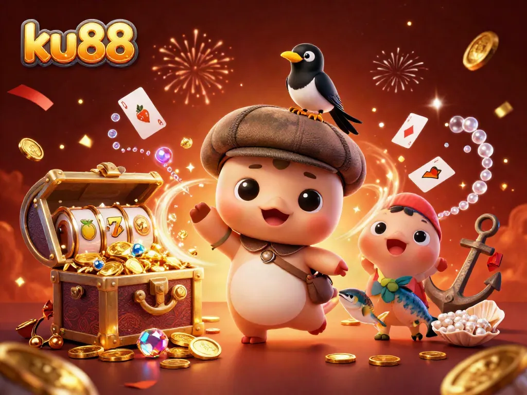 Win big with ku88 at a vibrant casino featuring a playful Nessie and exciting game elements.