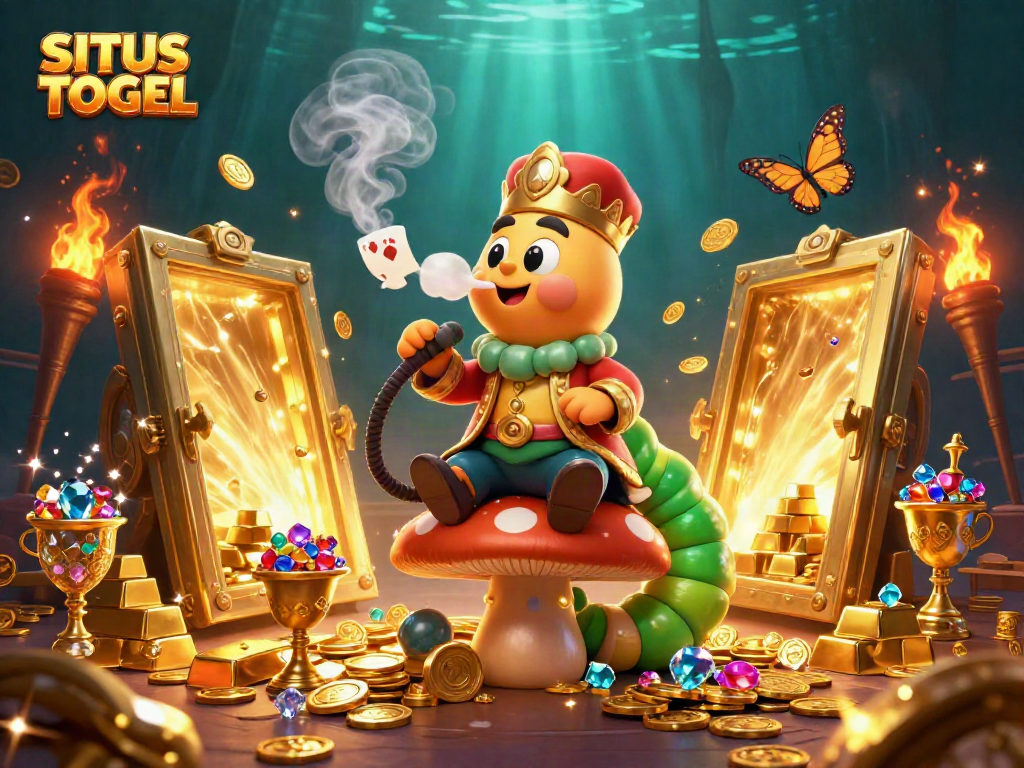 Ilustrasi SITUS TOGEL menampilkan makhluk fantastis dan elemen kasino yang kaya visual.
