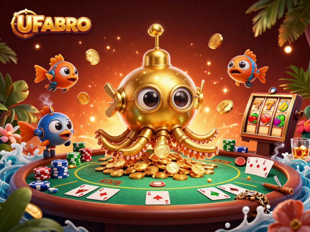 Experience thrilling wins at UFABRO, the vibrant world of poker with a golden kraken and cash.