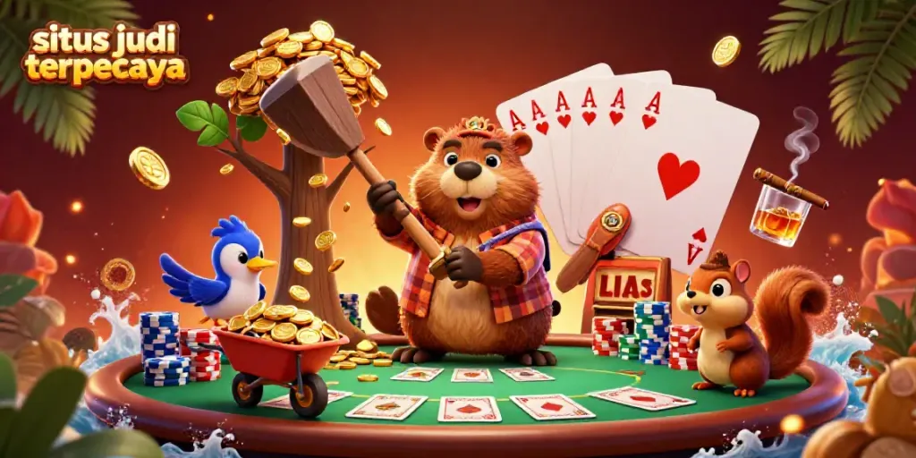 Menggali emas sambil bermain di situs judi online terpercaya dalam gambar 3D yang penuh warna.