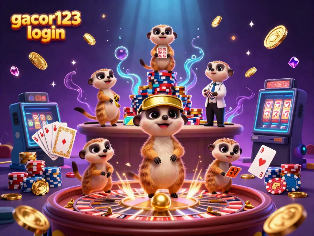 Experience the excitement of gacor123 login with our meerkats managing a vibrant casino!