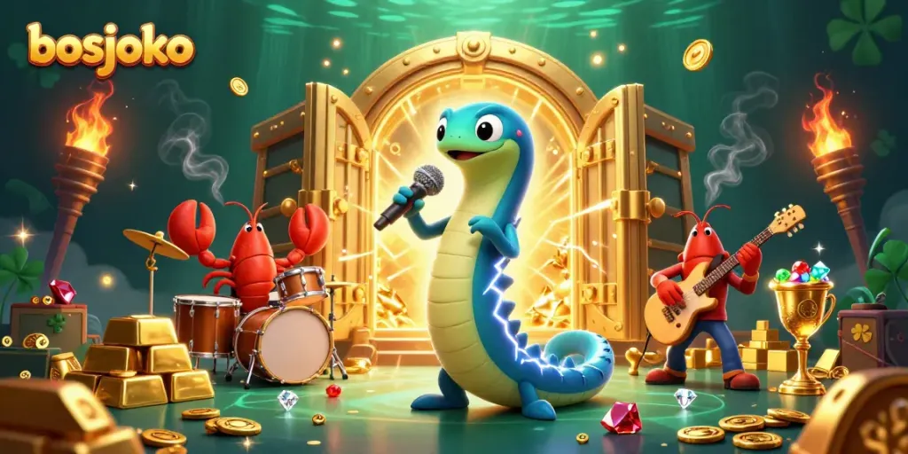 Experience thrilling gameplay at bosjoko, featuring an electrifying underwater casino scene with lively characters.