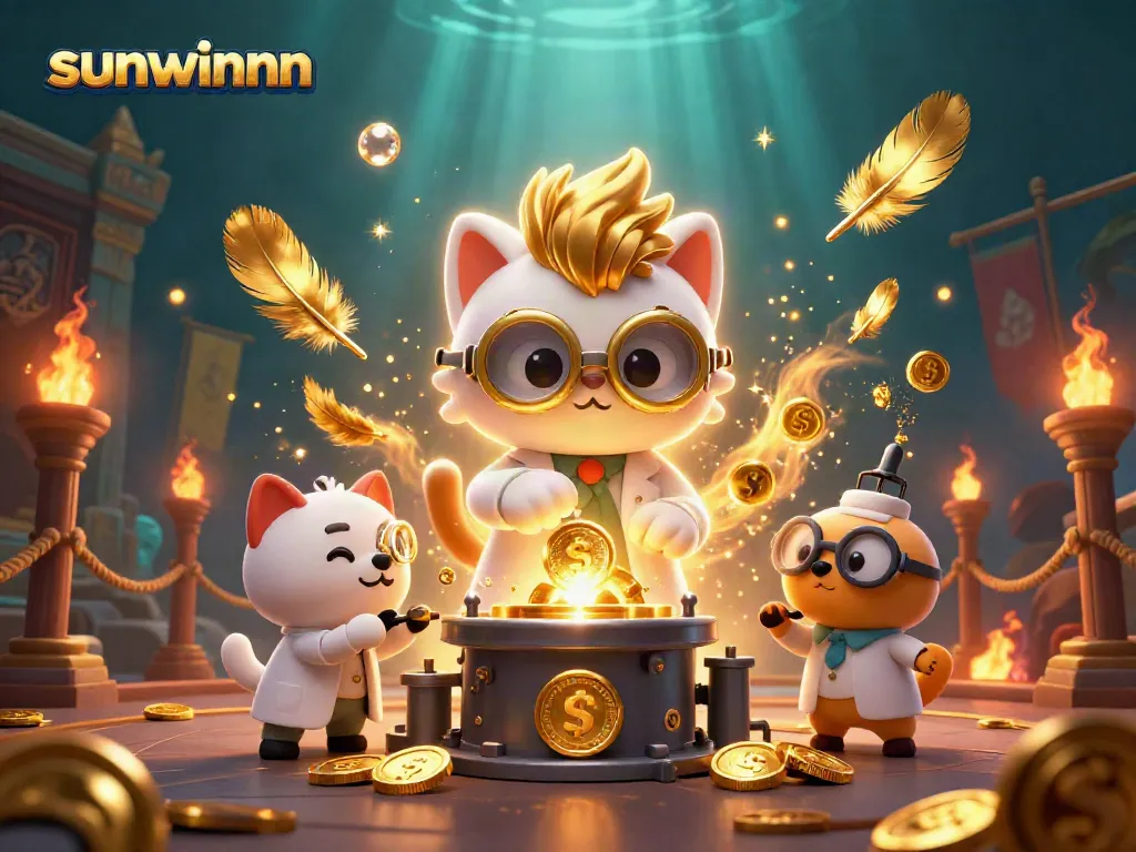 Engage with sunwinnn's exciting 3D casino world with a mad scientist and dazzling gold coin effects.