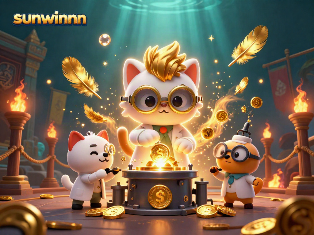 Engage with sunwinnn's exciting 3D casino world with a mad scientist and dazzling gold coin effects.