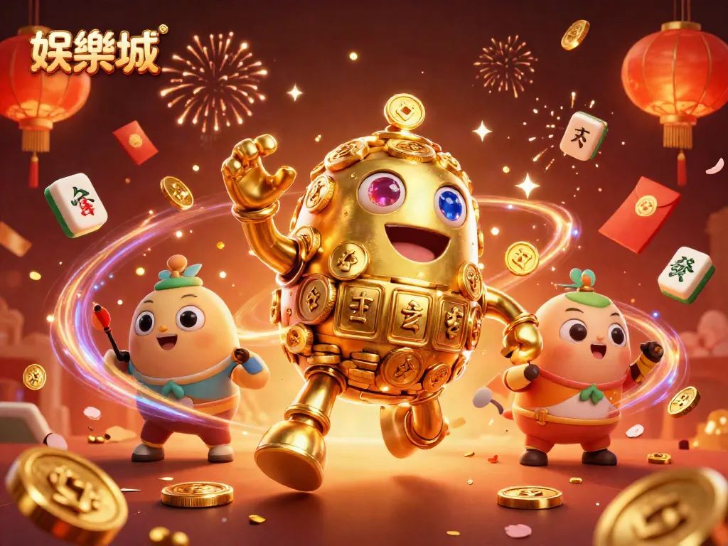 在這幅插圖中，娛樂城展示了金色的古老魔像，為玩家帶來隨機的運氣和贏利機會。