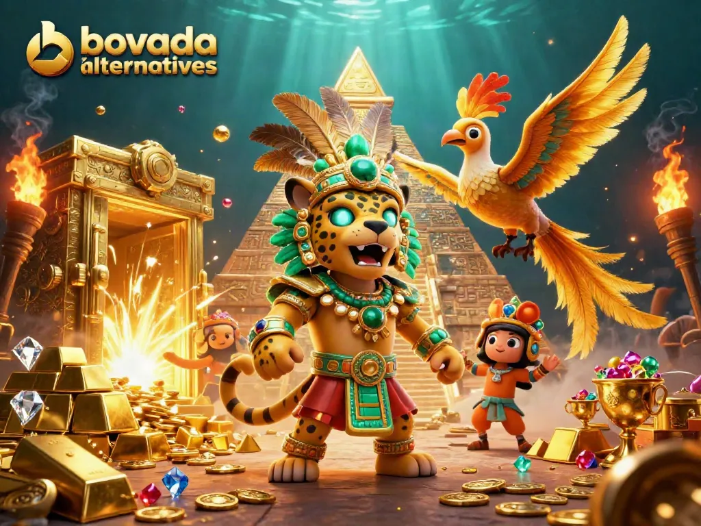 Experience exciting bovada alternatives in a vibrant casino scene with treasures and jackpots.