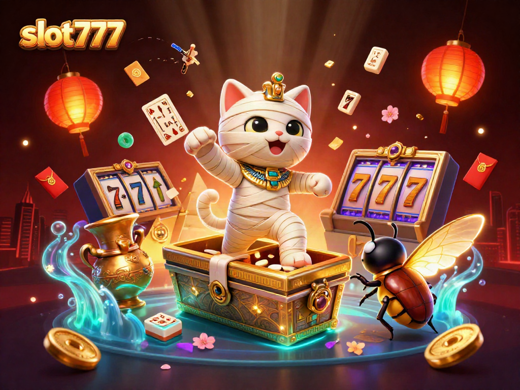 Experience thrilling slot777 action with a vibrant casino scene featuring jackpot reels and glowing characters.