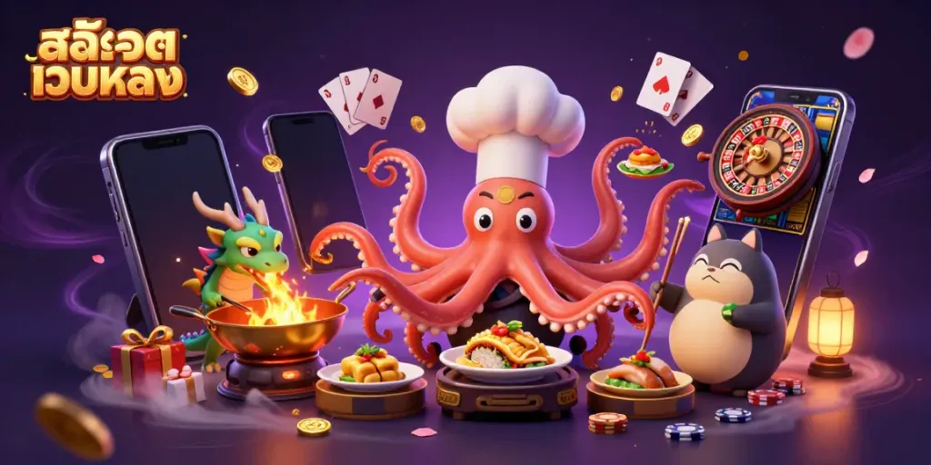 สล็อตเว็บตรง กับ 3D ilustration ของเชฟซูชิและมังกรที่กำลังผจญภัยสร้างสนุกสนาน