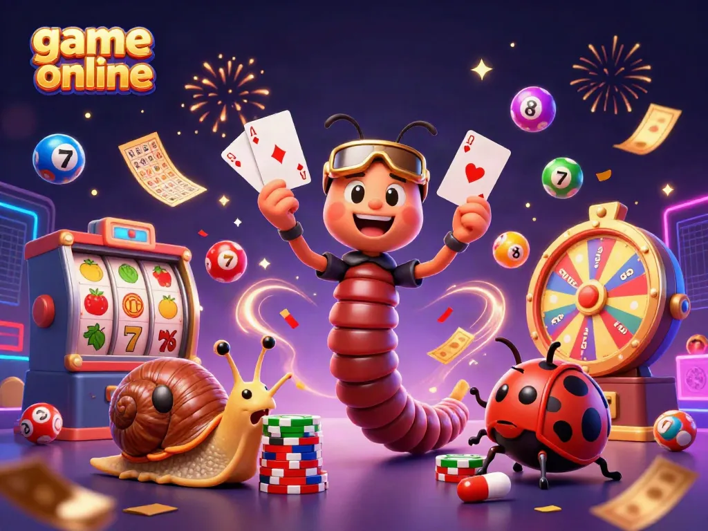 Experience thrilling game online with this vibrant casino illustration featuring unique characters and exciting elements.