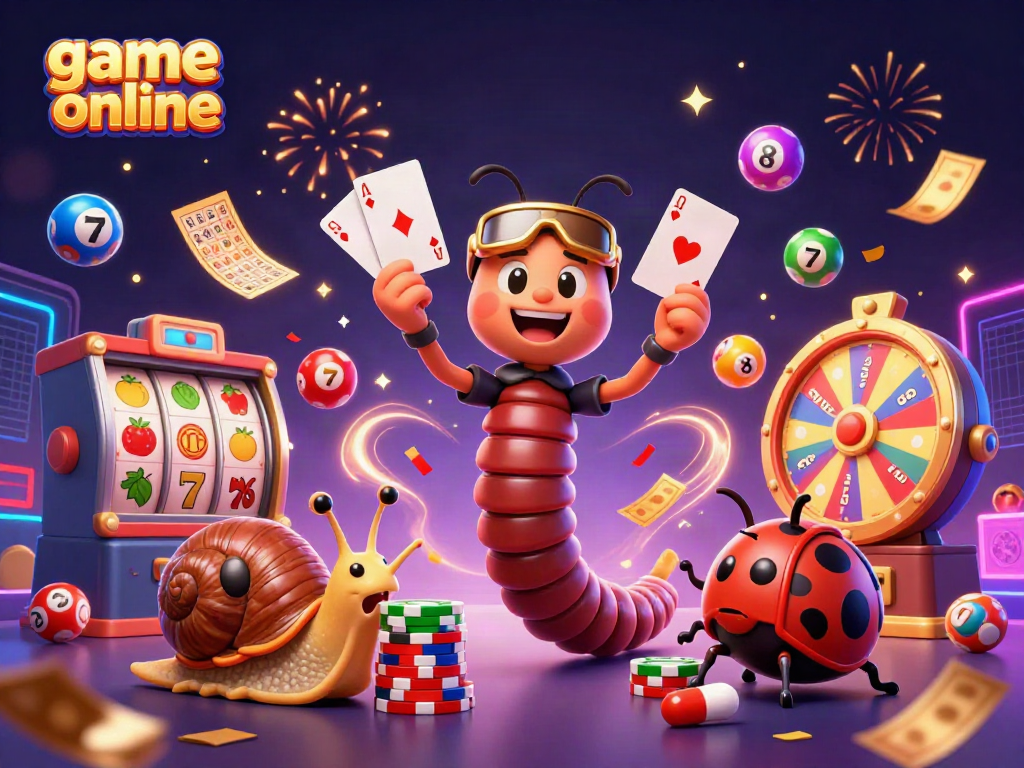 Experience thrilling game online with this vibrant casino illustration featuring unique characters and exciting elements.