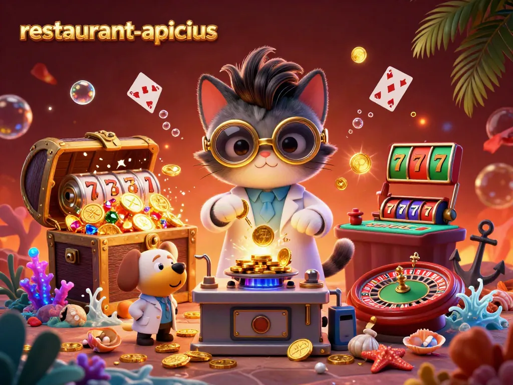 Engage with the thrilling action at restaurant-apicius, featuring gold coins exploding from dynamic casino scenes.