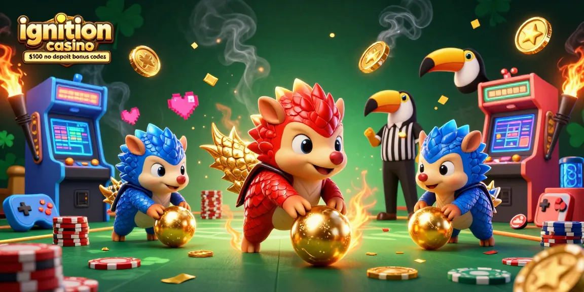 Experience the ignition casino $100 no deposit bonus codes as rival pangolins roll through poker chips in a vibrant casino.