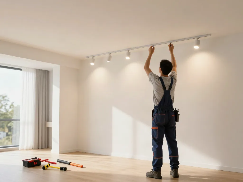 Instalarea sinei magnetice de un furnizor local de servicii profesioniste.