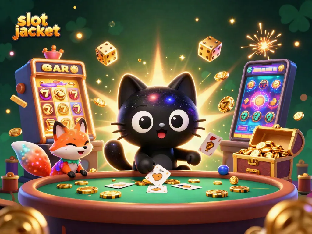 Spin to win big at the slot jackpot with vibrant 3D casino elements and cosmic characters.