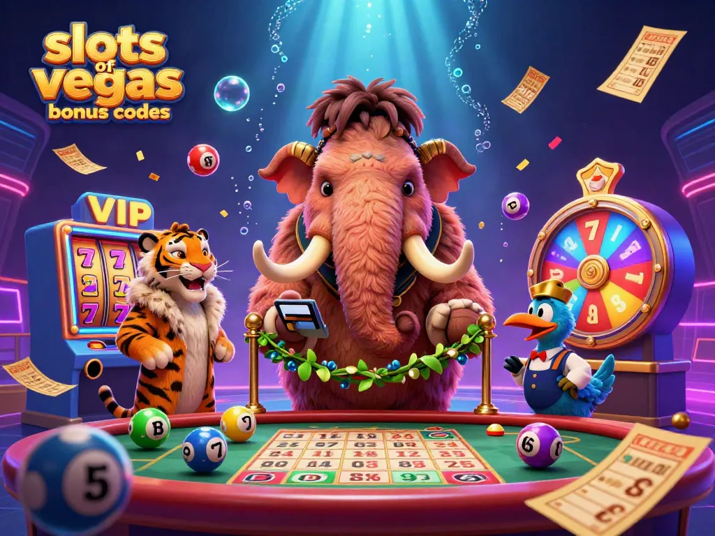 Experience the excitement of slots of vegas bonus codes with vibrant illustrations of casino fun.